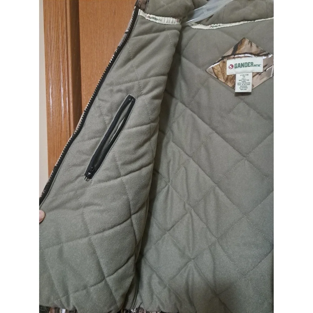 Gander Mountain Boys Camo Insulated Hooded Jacket Youth Medium 10-12 Zip Cotton